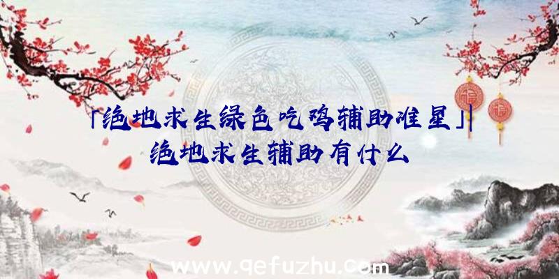 「绝地求生绿色吃鸡辅助准星」|绝地求生辅助有什么